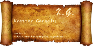 Kretter Gergely névjegykártya