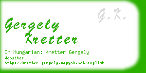 gergely kretter business card
